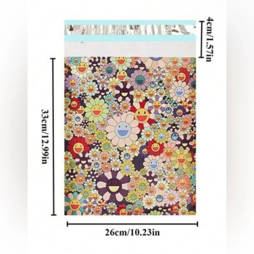 25 peice Polymailers set 10 pink 10 purple 5 flower